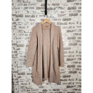 POL Cardigan XS Brown Super Soft Nubby Knit Open Front‎ Long Sweater Oversized